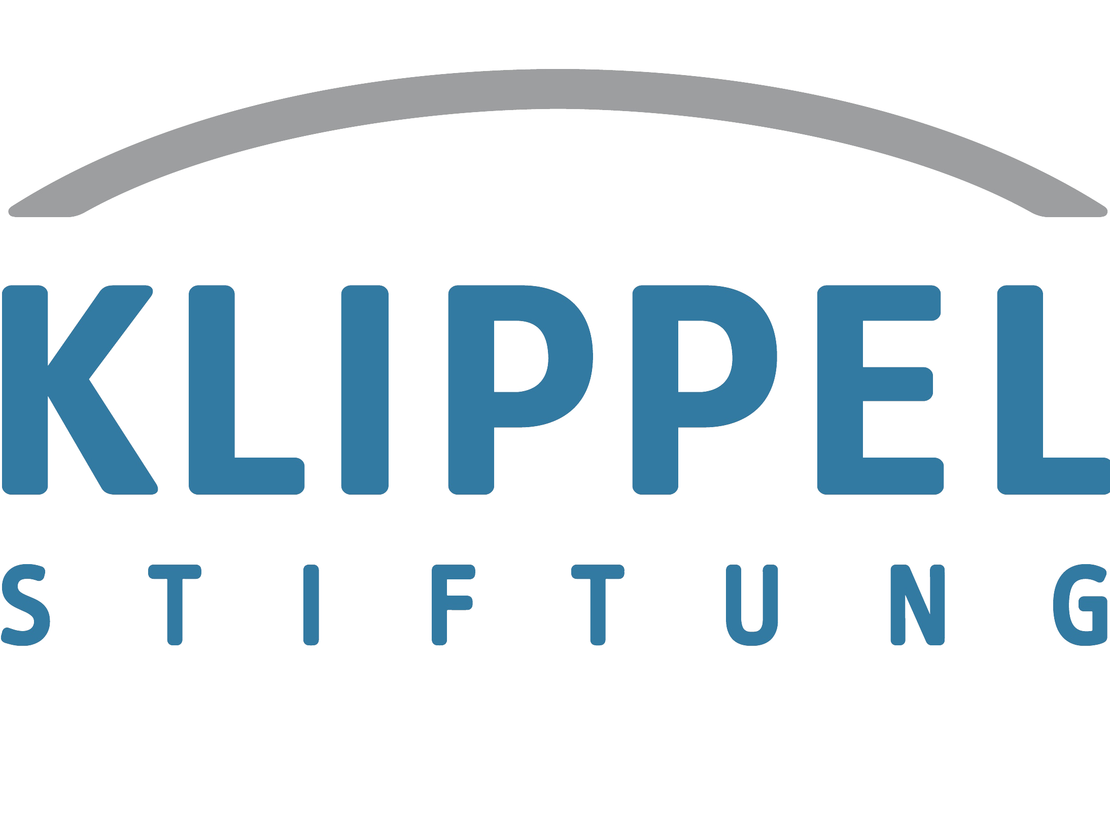KI generiert: Das Bild zeigt das Logo der Klippel Stiftung. Es besteht aus dem Schriftzug "KLIPPEL STIFTUNG" mit einem stilisierten Bogen darüber.