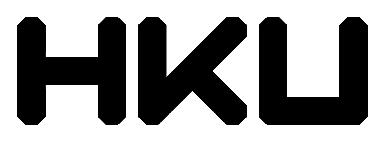 KI generiert: Das Bild zeigt das Logo mit den Buchstaben "HKU" in schwarzer, blockartiger Schrift. Der Hintergrund ist transparent.