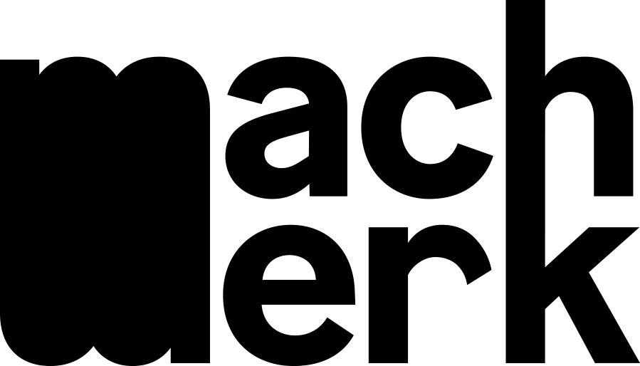 KI generiert: Das Bild zeigt das Wort "machwerk" in schwarzer, fetter Schrift. Der Hauptinhalt des Bildes ist der Schriftzug.